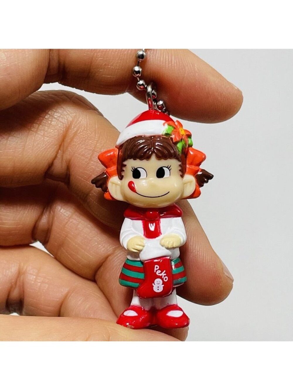 Milky Peko Christmas Figure Keychain Keyring Stocking Girl Women Mascot Kawaii